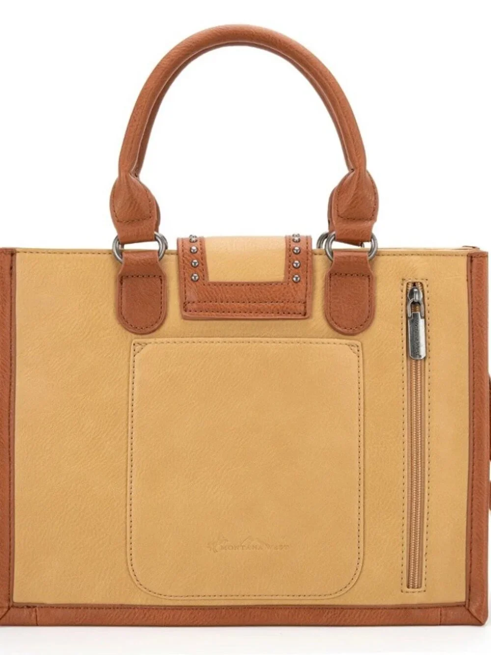 Montana West Buckle Collection Concealed Carry Tote With Wallet NWT Brown